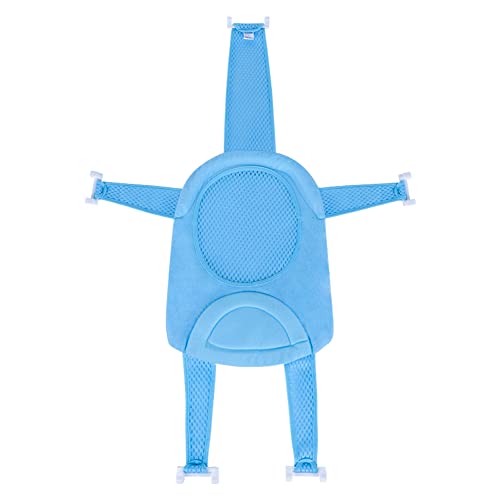 Baby Bath Seat Support Net Newborn Bath Cushion Pad Anti-Slip Infant Bathtub Sling Shower Mesh Mat Soft Bath Net Bath Pillow Adjustable Shower Pad for 0-18 Months Light Blue - color: light blue
