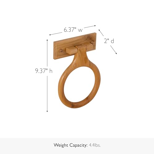 Dalton 4-Piece Bathroom Accessory Set, Honey Oak, Includes Towel Bar, Towel Ring, Toilet Paper Holder, and Robe Hook – Design House, 561258 - size: 4-Piece