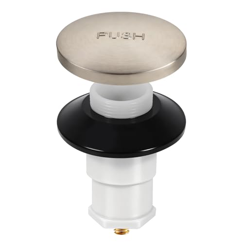 1 Pack 1068204 Bathtub Drain Stopper Replacement and Cover Compatible with Kohler Bathtub K-7272 K-7271 K-7259 K-7265, Bathroom Pop Up Tub Drain Stopper with 3/8'' Thread Studs (Brushed Nickel Cover) - color: Brushed Nickel Cover