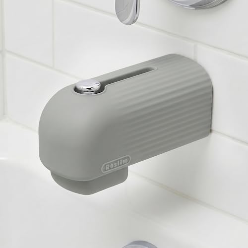 Roslim Baby Bathtub Faucet Cover, Upgraded Silicone Bath Faucet Cover for Kids, Bath Spout Cover for Baby, Faucet Cover for Bathtub Safety, Toddler Bath Tub Water Spout Cover, Universal Fit, Grey - color: Grey