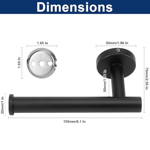 NearMoon Bathroom Toilet Paper Holder, Premium SUS304 Stainless Steel Rustproof Wall Mounted Toilet Roll Holder for Bathroom, Kitchen (1 Pack, Matte Black) - color: Matte Black