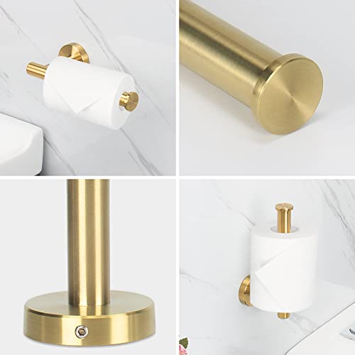 NearMoon Bathroom Hardware Set SUS 304 Thicken Stainless Steel-Towel Bar Set Include 16" Towel Rod, Toilet Paper Holder, Multifunctional Hooks Bathroom Accessories (Brushed Gold, 5 Pcs) - color: Brushed Gold