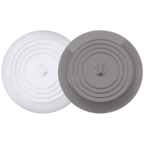 VIGOR PATH Set of 2 Silicone Tub Stoppers - 5.9 Inches Sink Stoppers - Flat Bathtub Drain Covers, Hair Catchers and Suction Bathtub Plugs for Kitchen, Bathroom and Laundry (Variety) - color: Variety