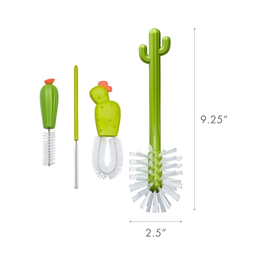 Boon Cacti Replacement Baby Bottle Brushes - Includes Bottle Cleaner Brush, Straw Cleaner Brush, Nipple Brush and Detail Brush for Baby Bottles - Newborn Essentials - Sage - 4 Count - size: 4 Piece Set, style: Cacti Replacement Brush