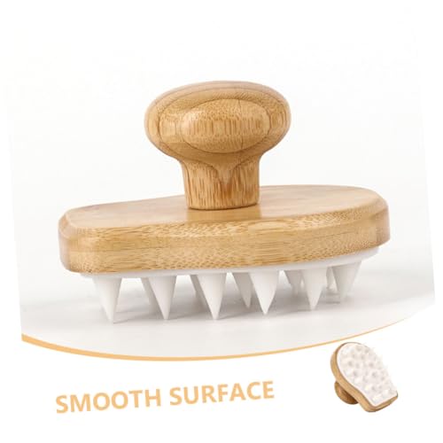 Outanaya Bamboo Wooden Scalp Massager Brush Hair Wash Scrubber for Deep Cleaning Exfoliating Scalp Care Suitable for Daily Use and Dandruff Removal