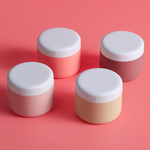 Kuangre Travel Containers for Toiletries, Silicone Cream Jars BPA-Free, Leak-proof 3oz Travel Size Containers, Portable Size Silicone Jars with Lid for Cosmetic Face Hand Body Cream (4 Pack) - color: Terracotta, size: 3 Ounces