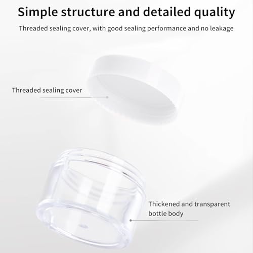 12 Pcs 15ml/0.5oz Small Travel Containers, 4 Pcs Makeup Spatula, Clear Plastic Cosmetic Jar Refillable Roun for Lotion Cream Products Sample Bottles, Plastic with Screw on Lid Container (white) - color: white