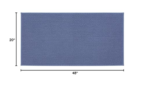 TYUU Bathroom Rugs Non Slip Washable, Super Absorbent Thin Bath Mat Quick Dry Low Pile Bathroom Rug, Denim Blue 20"x48" - color: Denim Blue01, size: 1'8" X 4' (Rectangular)
