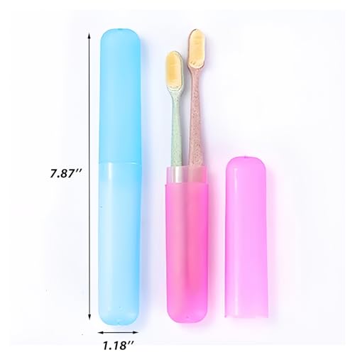 8 Pack Travel Toothbrush Case, Portable Toothbrush Travel Case with Ventilation Hole for Business Trip, Camping, Home(Blue,Pink,Green,White) - color: Blue,Pink,Green,White