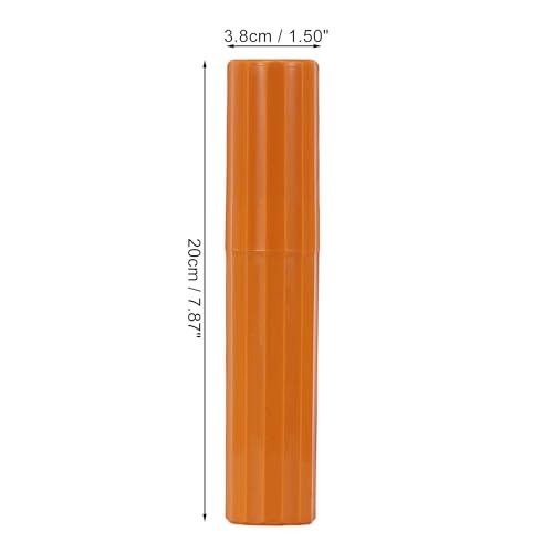 VOCOSTE 2pcs Vertical Stripe Toothbrush Case, Plastic, Lightweight Traveling Toothbrush Holders Case, Travel Business, Orange, 7.87"x1.50"