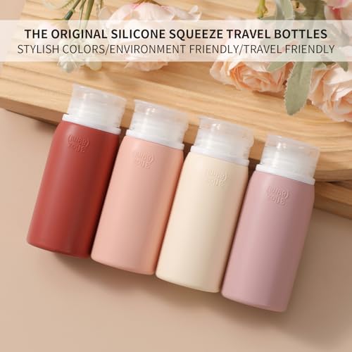 Muslish 21 Pack Travel Bottles for Toiletries, Leak-Proof TSA Compliant Silicone Travel Size Containers for Shampoo and Conditioner, BPA Free with Toiletry Bag (Cream) - color: Cream