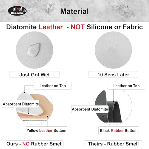 Faucet Mat Kitchen Sink Cuttable : AHA HOMEWARE Kitchen Sink Splash Guard Deck Plate, Customizable Cut Extra Hole for Soap Dispenser, Diatomite Leather Absorbent Fast Drying 2-PACK (Light Gray) - color: Light Gray