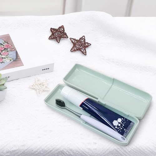Toothbrush Travel Case, 2-in-1 Large Capacity Toothbrush Holder and Rinse Cup with Cover for Traveling, Camping, Gym, and Trips (Green) - color: Green