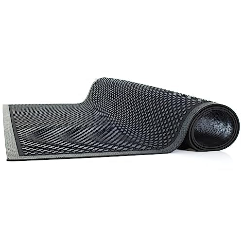 Guardian Easy Step Scraper 6X8 (69in x 93in) Indoor/Outdoor, Heavy-Duty, Solid Rubber Floor Mat,Black - size: 93"L x 69"W x 0.3"Th