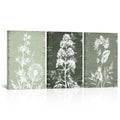 RnnJoile Boho Botanical Prints Sage Green Floral Canvas Picture Wall Art for Bathroom Decor Framed 16x24 inches each