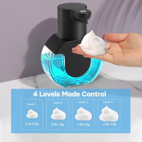 2 Pack Automatic Soap Dispenser,14.2oz/420ML Touchless Automatic Foaming Hand Soap Dispenser,Rechargeabled Wall Mounted Smart Pump for Bathroom Kitchen - color: Black, style: 2 Pack Foam