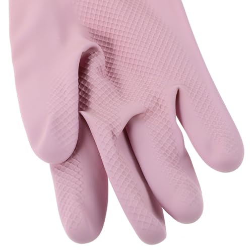 Reusable Non-slip Latex Dishwashing Gloves 4-pair Set Waterproof Heavy Duty Cleaning Gloves for Kitchen, Household, Laundry and Bathroom Use, Size M,