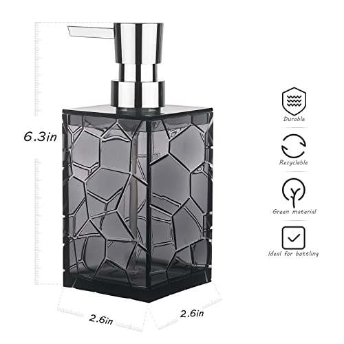 YAUKPH 2 Pack Grey Rust Proof Soap Dispenser | Acrylic material for bathroom and kitchen countertops - color: 2 Pack Gray