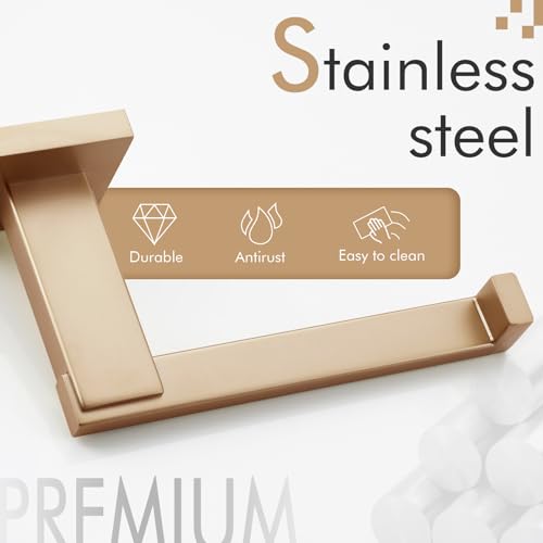 KOKOSIRI Toilet Paper Holders Champagne Bronze Bathroom Tissue Roll Holder for Mega Rolls Organization and Storage, Stainless Steel Wall Mount B2006CPG - color: Champagne Bronze