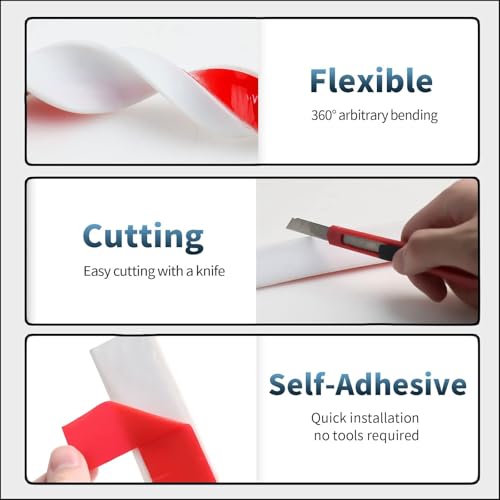39 Inch Silicone Shower Threshold Water Dam, Flexible Water Barrier Strip for Shower Door, Kitchen Sink, Bathroom Countertop & Toilet Edge, Self-Adhesive Splash Guard for Wet Area Protection - color: Gray, style: 39Inch
