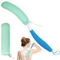 Back Scrubber for Shower, 15.35" Long Handle Shower Brush for Body, Back Brush for Shower for Men Women, Long Handled Bath Sponge for Deep Clean, Exfoliating, Anti-Slip Curve Handled Back Scrubber - size: Blue-green-h
