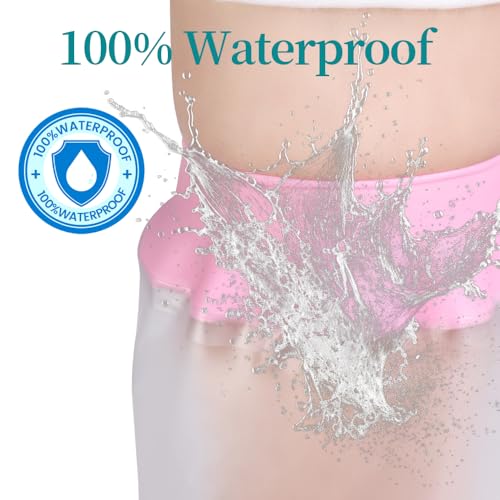 Waterproof Cast Covers for Shower Leg, Knee Surgery Recovery Equipment, Cast Protector for Showering Leg Adult Wounds, Cast Cover Leg Adult After Surgery, Shower Boot Cover Waterproof Foot, Reusable - color: Leg, style: Soft Pink