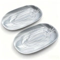 Ceramic Marble Pattern Soap Dish, Textured Raised Soap Saver Tray for Shower Bathroom Kitchen Sink Vanity, Easy to Clean Multi-Use Holder for Bar Soap Jewelry Rings Keys, Grey (2 Pack) - color: Grey2p