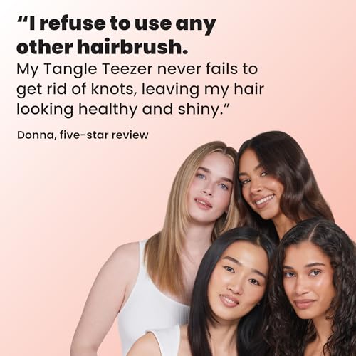 Tangle Teezer Ultimate Detangler Brush, Straight to Wavy, Summer Rose | Patented two-tier, regular-flex teeth reduce breakage & split ends on wet or dry hair; Shower-friendly hairbrush for all ages - color: Summer Rose