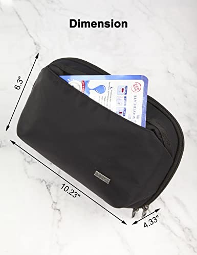 GOX Mens Toiletry Bag, Dry Wet Separate Travel Bag, Dopp Kit Case For Travel, Small Hanging Cosmetics Organizer Pouch (Black) - color: Black