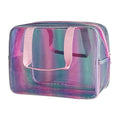 Waterproof Makeup Bag,11.81 x 5.12 x 8.27 inch Iridescent TPU Travel Toiletry Bag with Handle for Women & Men, Portable Cosmetic Pouch for Gym Swim Beach (A23014) - color: A23014-418-2