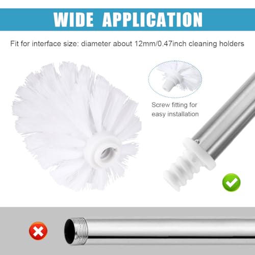 2PCS Toilet Bowl Brush Replacement Head, Toilet Brush Head Replacement with Durable Stiff Bristles, Cleaning Tool for Home Hotel Bathroom (Black) - color: Black