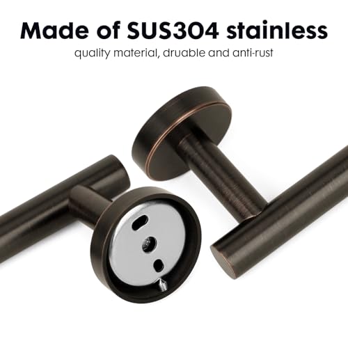 4 Piece Oil Rubbed Bronze Stainless Steel Bathroom Hardware Set Include Hand Towel Ring, Toilet Paper Holder,and 2 Robe Towel Hooks,Bathroom Accessories Set Oil Rubbed Bronze - color: Oil Rubbed Bronze