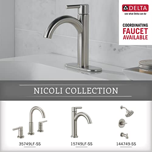 Delta Pivoting Toilet Paper Holder | SpotShield Brushed Nickel | Wall Mount | Nicoli Bathroom Accessories - color: Spotshield Brushed Nickel