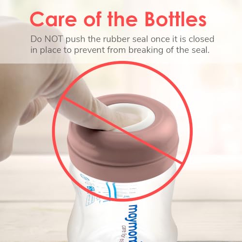 Maymom Screw Lids Aka Travel Caps with Rewritable Sealing Disc Compatible with Avent, Maymom Wide Mouth Bottles; Cap Replace Avent Natural Bottle Sealing Ring and Sealing Disc, 6pcs. (Brown) - color: Brown