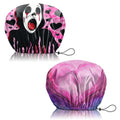 2 PCS Shower Cap Reusable Waterproof Adjustable Double Layer Elastic Dry Hair Bathing Caps Aesthetic Cute for Women Girls-Shout Heart - color: H-19-Shout Heart