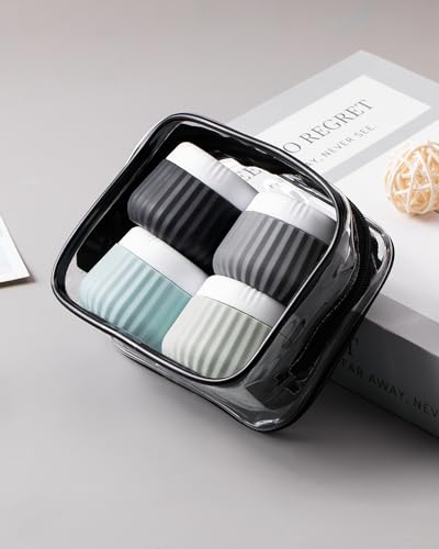 Mrsdry Travel Containers for Toiletries 4 Pack, TSA Approved Travel Size Toiletries, Travel Size Containers, With Clear Bag Leak Proof Silicone Jars, Travel Essentials Creams Jars Carrying Small Items - color: Black Gray, size: 1 oz