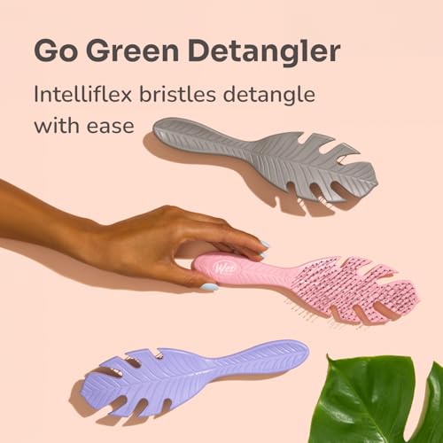 Wet Brush Go Green Hair Detangler Brush, Pink - Detangling Hair Brush - Ultra-Soft IntelliFlex Bristles Glide Through Tangles & Gently Loosens Knots While Minimizing Pain, Split Ends & Breakage - color: Pink, size: 1 Count (Pack of 2)
