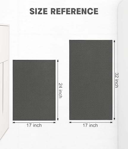 YIHOUSE Bathroom Rug Sets 2 Piece, Ultra Thin Quick Dry Bath Mat, Absorbent Bath Mat for Bathroom Non Slip Machine Washable Bath Rug (Dark Grey) - color: Dark Grey, size: 2 Pieces (Small)