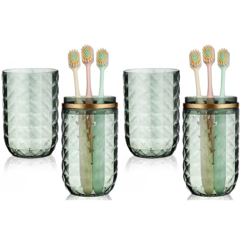 Didiseaon 2PCS Travel Toothbrush Case Portable Toothbrush Holder Cup Storage Container for Home Bathroom Trip School (2)