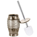 Creative Scents Dublin Silver Toilet Brush Set - Toilet Bowl Cleaner Brush and Holder - Decorative Bathroom Cleaner Brush - Space Saving Design Toilet Bowl Scrubber - color: Silver