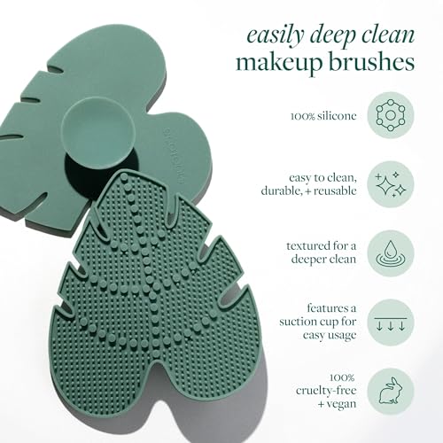 EcoTools Makeup Brush Cleansing Pad + Deep Clean Shampoo Bundle, Brush Cleaner Mat & Makeup Brush Cleanser For Deep Cleaning Tools, Clean Formula, Cruelty-Free, & Vegan, 2-Piece Set