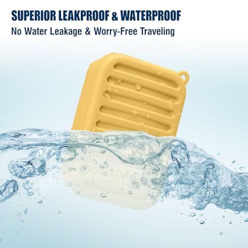 Superior Leak-Proof Silicone Travel Soap Case with Drainage Lid/Layer, Compact Bar Soap Container, Durable Soap Holder for Camping, Gym, and Travel Size Toiletries (Butter-Yellow) - color: Butter-yellow