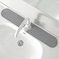 dophee Faucet Mat for Kitchen Sink, Diatomite Fast Drying Stone Sink Tray Faucet Splash Guard Absorbent Mat for Bathroom Counter, 23.3"x3.9", Dark Grey - color: Dark Gray