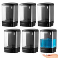 Hushee 6 Pcs Plastic Wall Mounted Soap Dispenser Commercial Manual Soap Containers Wall Dispenser for Kitchen Shower Hotel Liquid Shampoo Gel Chamber (33.8 oz 1000 ml,Black and Clear) - color: Black and Clear, size: 33.8 oz 1000 ml