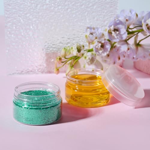 Eternal Moment 36 Pack 1 OZ Plastic Jars Round Clear Cosmetic Container Jars with Clear Lids, Perfect for Lotion, Slime，Cream, Ointments, Makeup, Eye Shadow, Samples, Pot, Travel Storage - color: Clear Lid, size: 1 Ounce