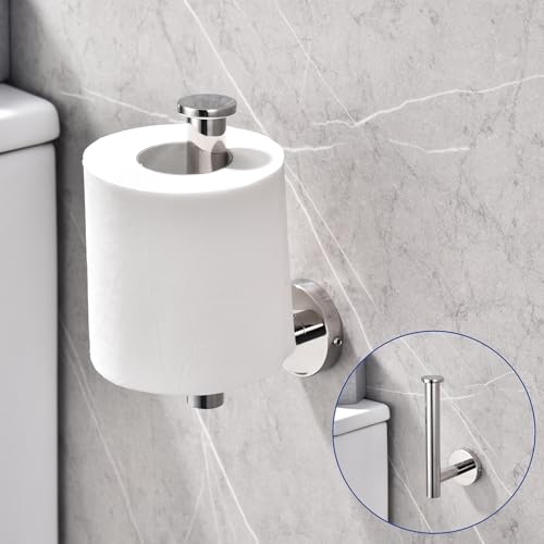 TASTOS Polished Chrome Toilet Paper Holder SUS304 Stainless Steel, Modern Round Tissue Roll Holders Wall Mount, Toilet Paper Roll Dispenser Bathroom 5 inch TP Holder for Kitchen Washroom - color: Polished Chrome