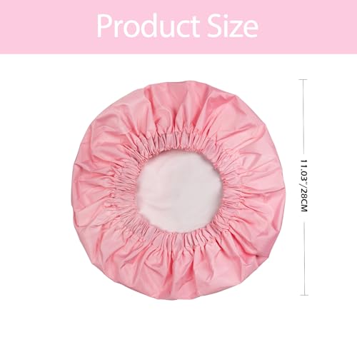 Shower Cap for Women Reusable Waterproof, Large Bath Cap with Elastic Band, Hair Caps for Long Hair and Braids, Pink - color: Pink