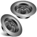Kitchen Sink Drain Strainer 2 Pack, 304 Stainless Steel Pop Up Sink Stopper, Anti-Clogging Sink Drain Strainer for US Standard Kitchen Drain (Gunmetal Gray) - color: Gunmetal Gray, size: 2 Pack