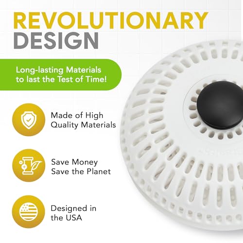 ShowerShroom Stealth Shower Hair Drain Catcher - Hair Stopper for Shower Drain, Bathtub, and Bathroom Sink, Will Not Impede Water Flow, Bathtub Hair Catcher for Drain with No Installation Required