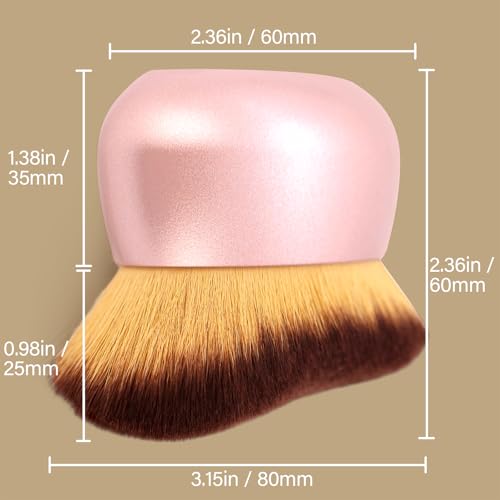 Extra Large Body Makeup Brush For Self Tanner, Leg Makeup &Bronzer Blend,75 mm Wide-headed Kabuki Brush Provides More Even &Pretty Application, Oval Face&Back Makeup Brush, Wet&Dry Use- Pink Rose Gold - color: Rose Gold